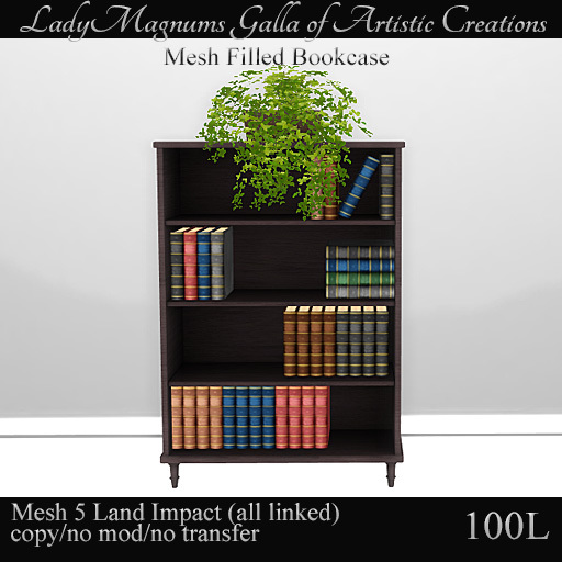 LadyMs Mesh Filled Bookcase - Plum
