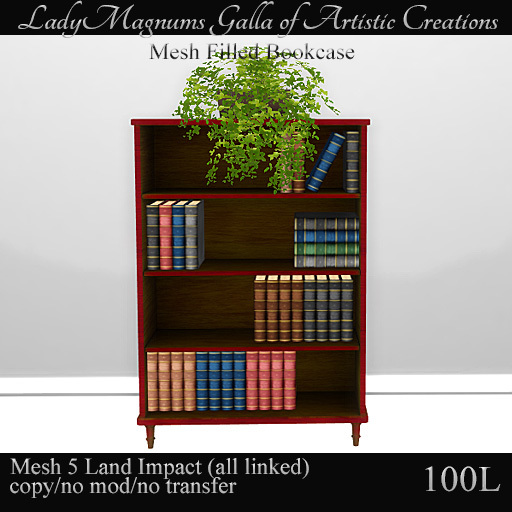 LadyMs Mesh Filled Bookcase - Red Plus