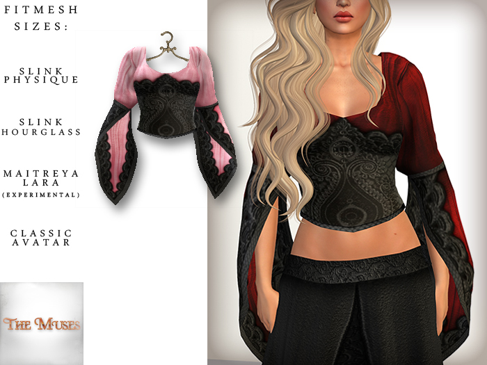The Muses ~ Innocent . Top . Black/Pink