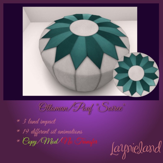 ~LL~ Ottoman Pouf Soiree Bagged