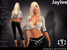  Jaylee - crema de top y leggings capri negro - Revender