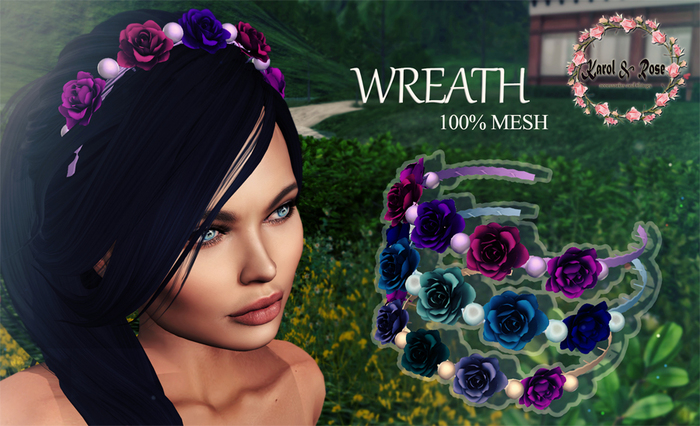 . KAROL ROSE. Wreath  blue - purple tones