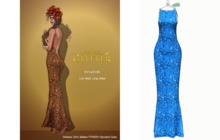 *GLITTER* INNUENDO GOWN FITMESH BELLEZA-MAITREYA-SLINK BLUE