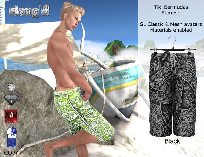 [Hang'R] Tiki Bermudas (black)