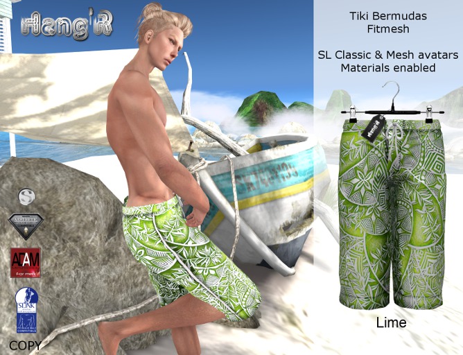 [Hang'R] Tiki Bermudas (lime)