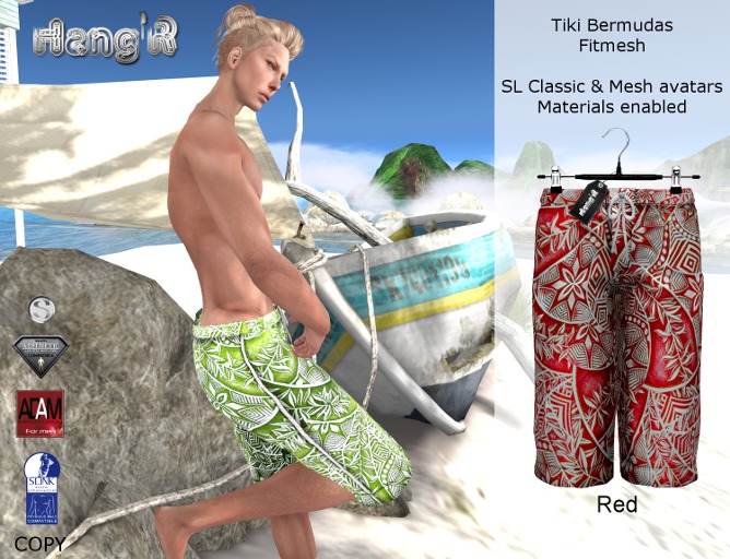 [Hang'R] Tiki Bermudas (red)