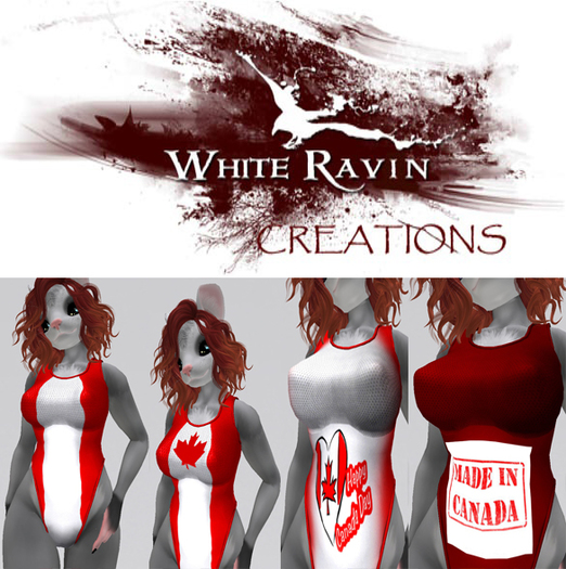 White Ravin Creations - Canada Day SwimSuit Texture