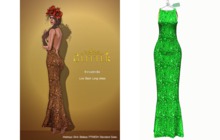 *GLITTER* INNUENDO GOWN FITMESH BELLEZA-MAITREYA-SLINK GREEN FL