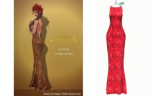 *GLITTER* INNUENDO GOWN FITMESH BELLEZA-MAITREYA-SLINK RED