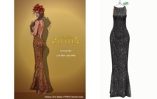 *GLITTER* INNUENDO GOWN-BELLEZA-MAITREYA-FITMESH-BLACK