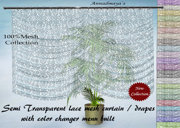 *Mesh Lace Semiesclusive Valance Curtain/Drapes,and menu color