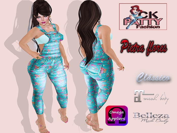 :: C.K Pietra Macacao Jeans Flores ::