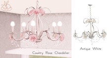 +Half-Deer+ Country Rose Chandelier [Antique White]