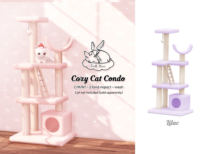 Cat Tower / Tree - Cozy Cat Condo [Lilac]
