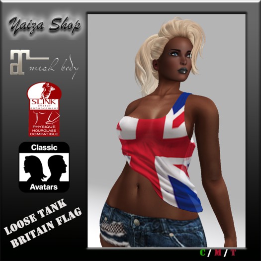 [Yaiza] MESH - Loose-Tank Top (Britain flag)