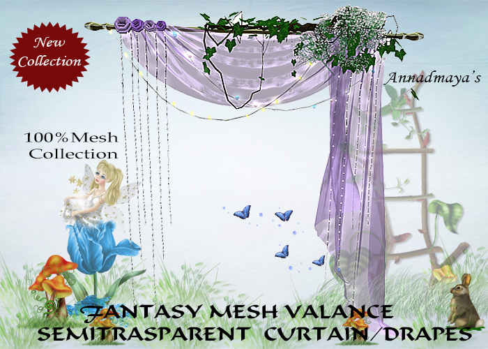 FANTASY MESH VALANCE SEMITRASPARENT  CURTAIN/DRAPES V.1