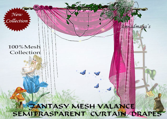 FANTASY MESH VALANCE SEMITRASPARENT  CURTAIN/DRAPES V.4
