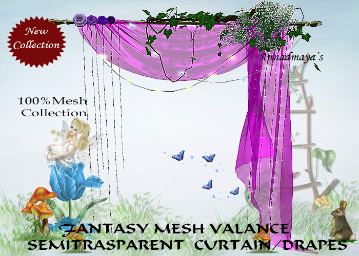 FANTASY MESH VALANCE SEMITRASPARENT  CURTAIN/DRAPES V.5