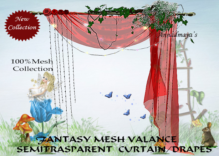 FANTASY MESH VALANCE SEMITRASPARENT  CURTAIN/DRAPES V.7