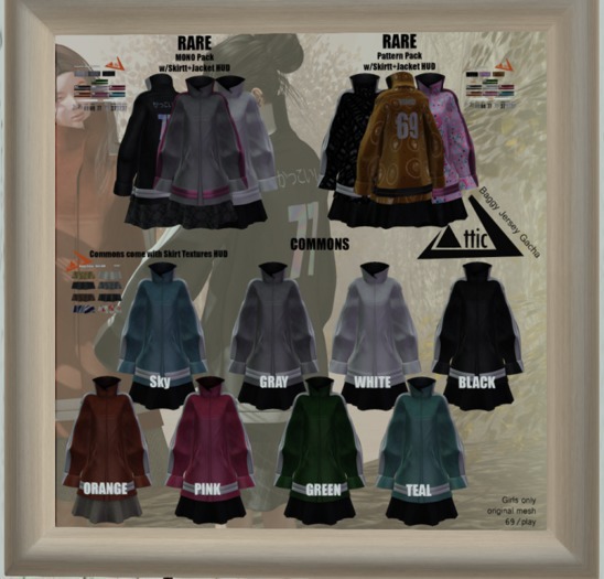 -ATTIC- Baggy Jersey Pattern M RARE