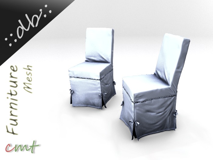 ::db:: Two Elegant Cloth Covered Chair - Cadet Blue