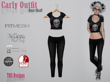 Second Life Marketplace - Carly Outfit Rose Skull