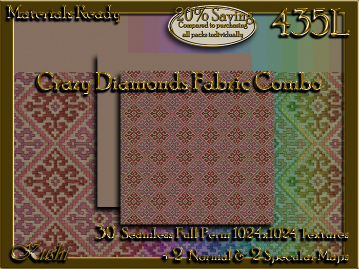 !Kushi! CrazyDiamondsCOMBO Textures -WEAR TO UNPACK