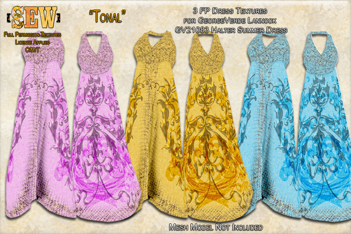[SEW] FP tex GV21083 Halter Summer Dress Tonal
