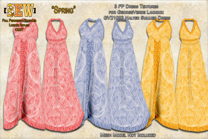 [SEW] FP tex GV21083 Halter Summer Dress Spring