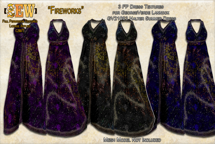 [SEW] FP tex GV21083 Halter Summer Dress Fireworks