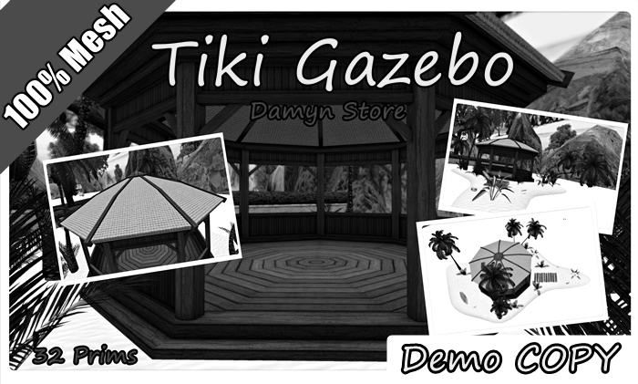 ::Damyn Store::[DEMO]Tiki Gazebo Beach Bird MESH 22x26-32 PRIMS