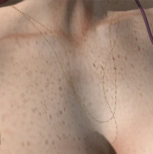 [JuneJewels]Golden Chain Necklace 2 lines spin attached (free)