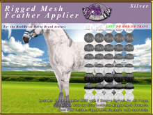 *E* Fluffy Rigged Feather Applier  [BOXED]  Silver