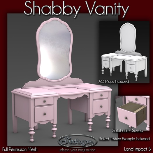 Shabby Vanity - Full Permission Mesh - Low Impact