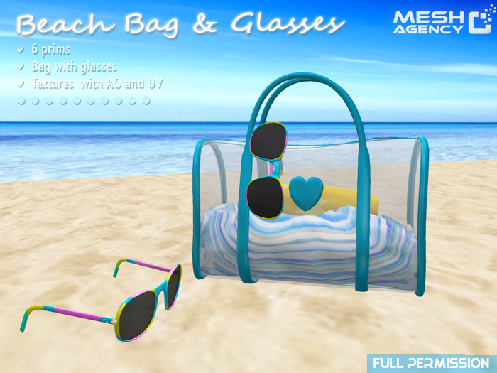 ::MA:: Full Plastic Beach Bag & Glasses - FULL PERM {Wear}