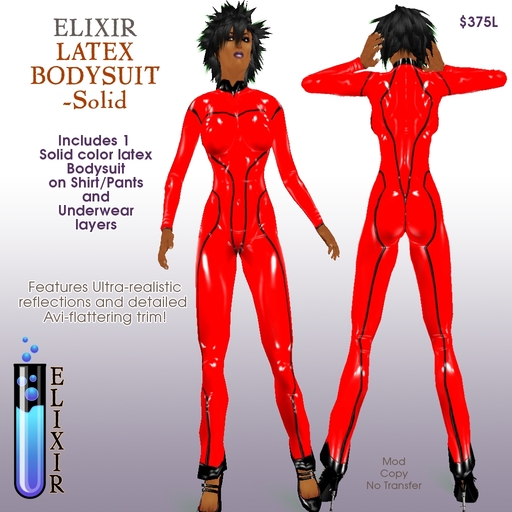 ELIXIR Solid Latex Bodysuit-Lime