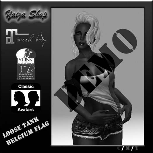 [Yaiza]DEMO MESH - Loose-Tank Top (Belgium flag)