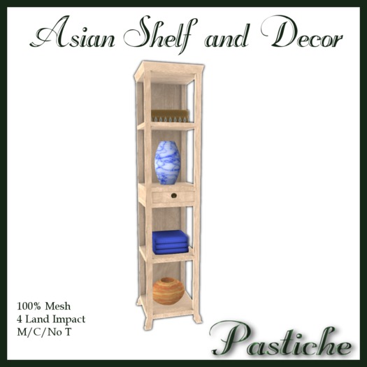 *Pastiche* Asian Shelf w/ Decorations [Crated]