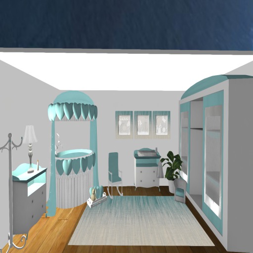 Teal Baby Room  72 Prims Boxed