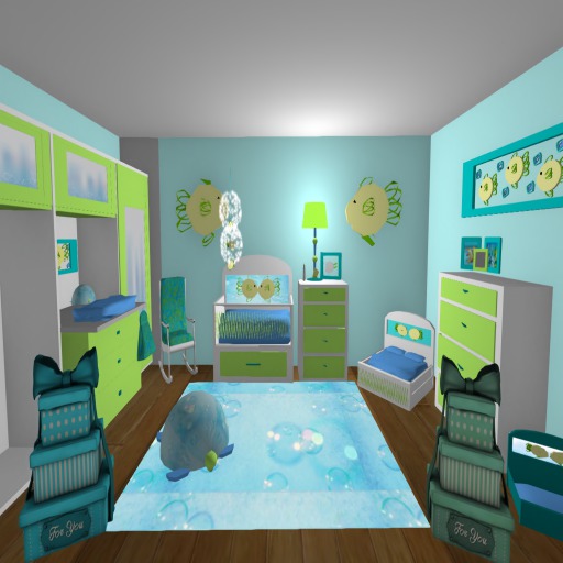 Fish Kissing Room 67prims BOXED