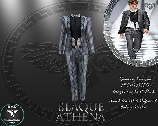 BAD * IDENTITIES (PINSTRIPES) * (SLATE PIN)