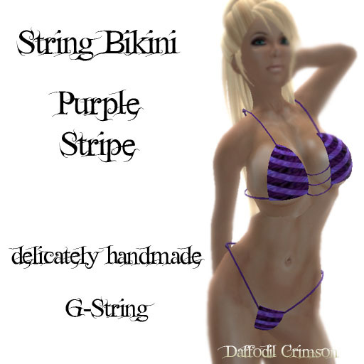 !!DDD!! String Bikini Purple Stripe