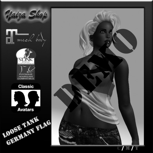 [Yaiza]DEMO MESH - Loose-Tank Top (Germany flag)