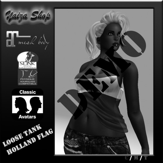 [Yaiza]DEMO MESH - Loose-Tank Top (Holland flag)