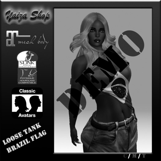 [Yaiza]DEMO MESH - Loose-Tank Top (Brazil flag)