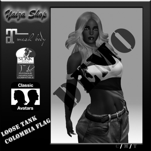 [Yaiza]DEMO MESH - Loose-Tank Top (Colombia flag)