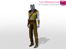 Full Perm Rigged Anthropomorphic Wolf Character - Use As Full Animal Avatar Or Animesh