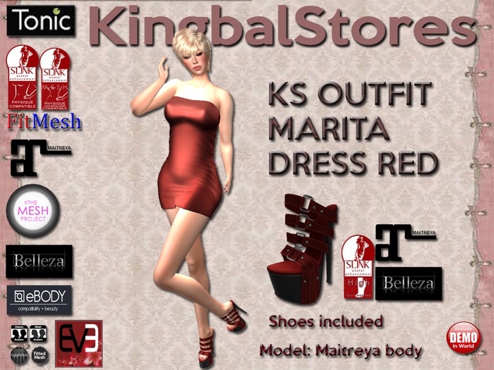 KS OUTFIT MARITA DRESS RED