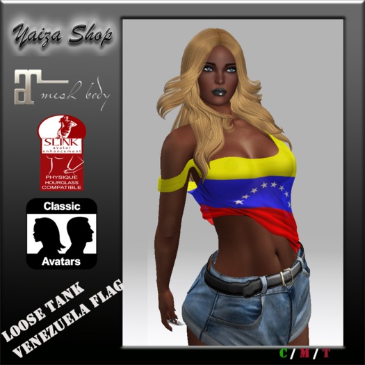 [Yaiza] MESH - Loose-Tank Top (Venezuela flag)