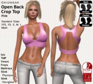 GridWear Open Back Crop Top - Pink